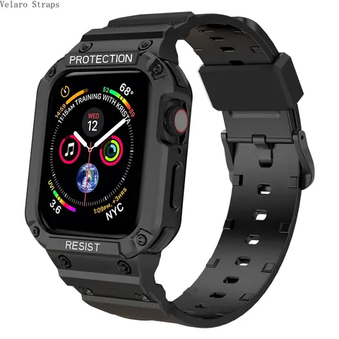 Rugged 2-in-1 Design Smartwatch Accessories - TPU Protective Case + Adjustable Wearable Sport Strap, Shockproof for Smart Watches (Series 1-11/Ultra/SE, 38/40/41/42/44/45/49mm)