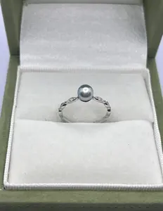 PEARLISM Simple Design Akoya Pearl Ring 5.5mm silver