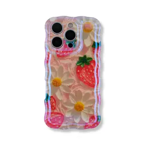 Silicone iPhone Case with Cute Strawberry Print