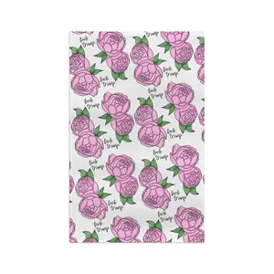Slightly Subtle Pink Peonies Pattern Microfiber Tea Towel | Floral Kitchen Linen