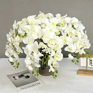 5 Pcs 9 Head Artificial Orchids, Real Touch 3D Simulation Flowers, Vibrant Multicolor, Ideal for Wedding, Home Decor, Butterfly, Christmas Decoration
