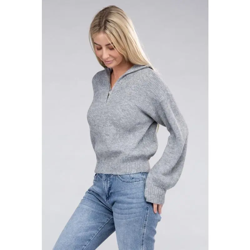 Ambiance Apparel Easy-Wear Half-Zip Pullover