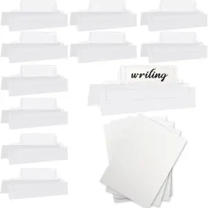 100 count 2 Inch Insertable Self-Adhesive Tabs with Printable Inserts and File Folder Labels - Clear Planner Tabs for Book Pages