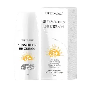 FREEZINGAGE Sunscreen BB Cream SPF 35+ PA++++ 50ml Skin-Friendly Tinted Coverage Water-Resistant Non-Irritating Eco-Conscious Protection