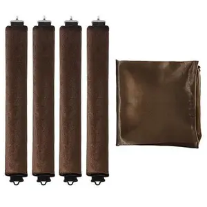 Satin Heatless Curling Rod - Jumbo Flexi Rod, Heatless Hair Curler for Overnight, Soft Hair Curlers, Heatless Curlers for Women, 4pcs, Rosewood