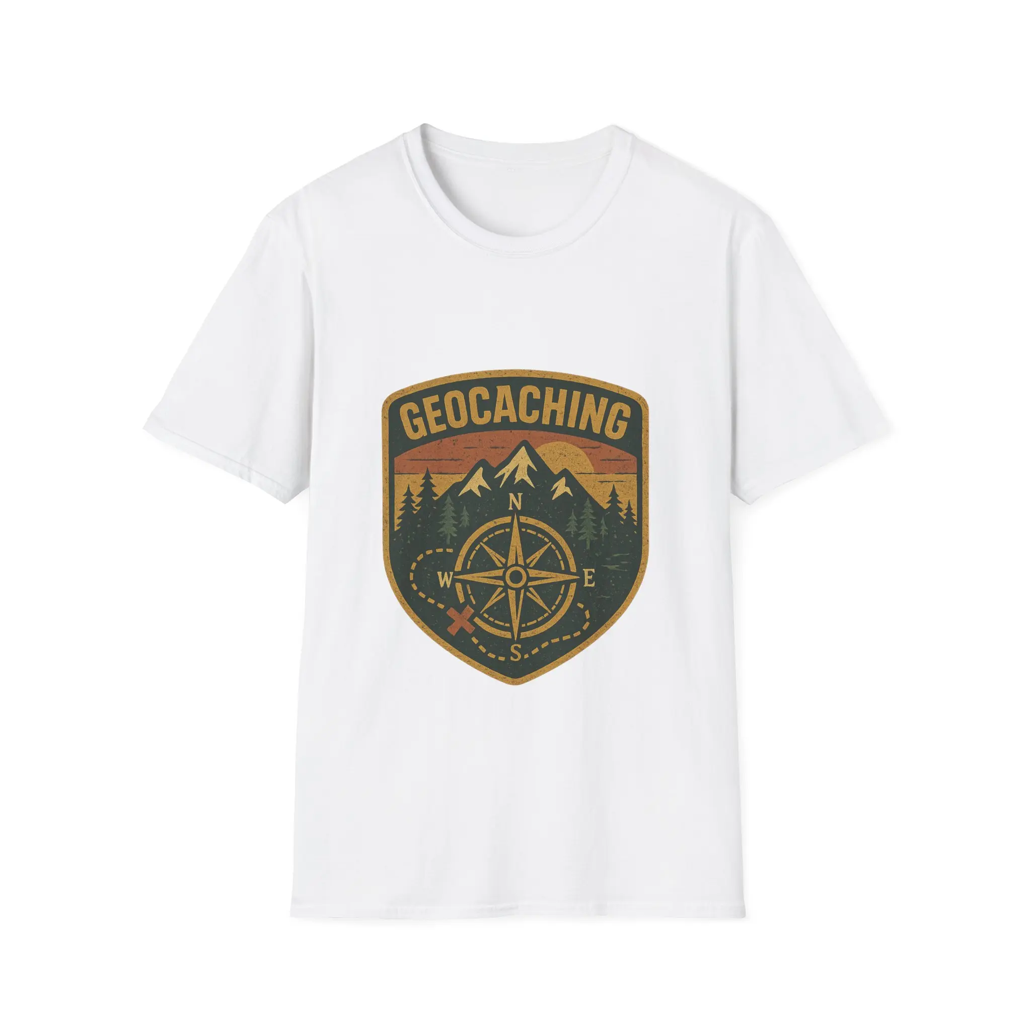 Vintage Geocaching Compass T-Shirt | Retro Hiking Adventure Shirt | Gift for Geocachers, Hikers & Outdoor Lovers