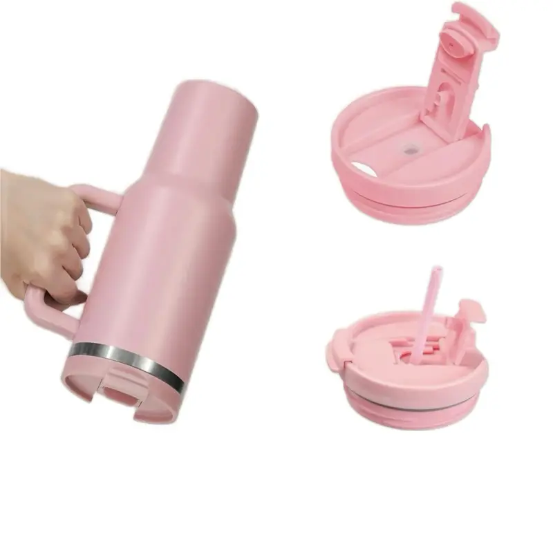 40oz Lightweight Insulated Stainless Steel Vacuum Water Bottle Tumbler with Handle Grip, Portable for Long Outings and Desk Hydration, Water Bottles