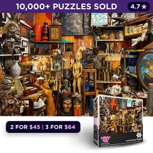 What The Puzzles – Junk In The Trunk I 1000 Piece Jigsaw Puzzle for Adults, Premium Funny Gift, Non-Glare Puzzle with Hidden Details
