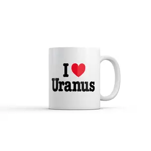 I Heart Uranus Mug Funny Sarcastic Space Graphic Novelty Coffee Cup - 11oz Funny Coffee Mugs Ceramic Printed Drinkware Cup