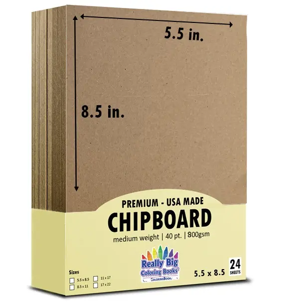 Chipboard Sheets 5.5 x 8.5 - 48 Count, Heavy Weight for Scrapbooking & Picture Frames