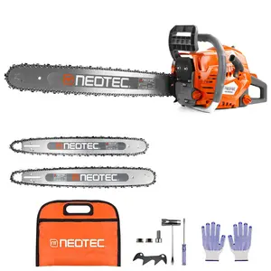 [DealsForYouDays] NEOTEC 68CC Gas Powered Chainsaw 22 & 24 Inch Cordless Handheld Petrol Gasoline Chain Saw for Tree Felling Forestry Logging with Gloves & Accessories