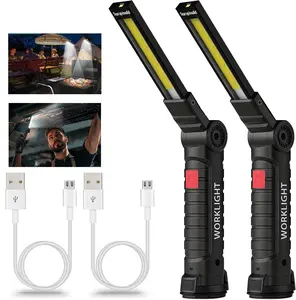 Rechargeable LED Work Light Grill Light with Magnetic Base 5 Modes 360° Rotate Mechanic Light Mens Dad Birthday Gifts, Mens Valentines Day Tool Gifts for Him Husband Dad Outdoor Night Modern Design