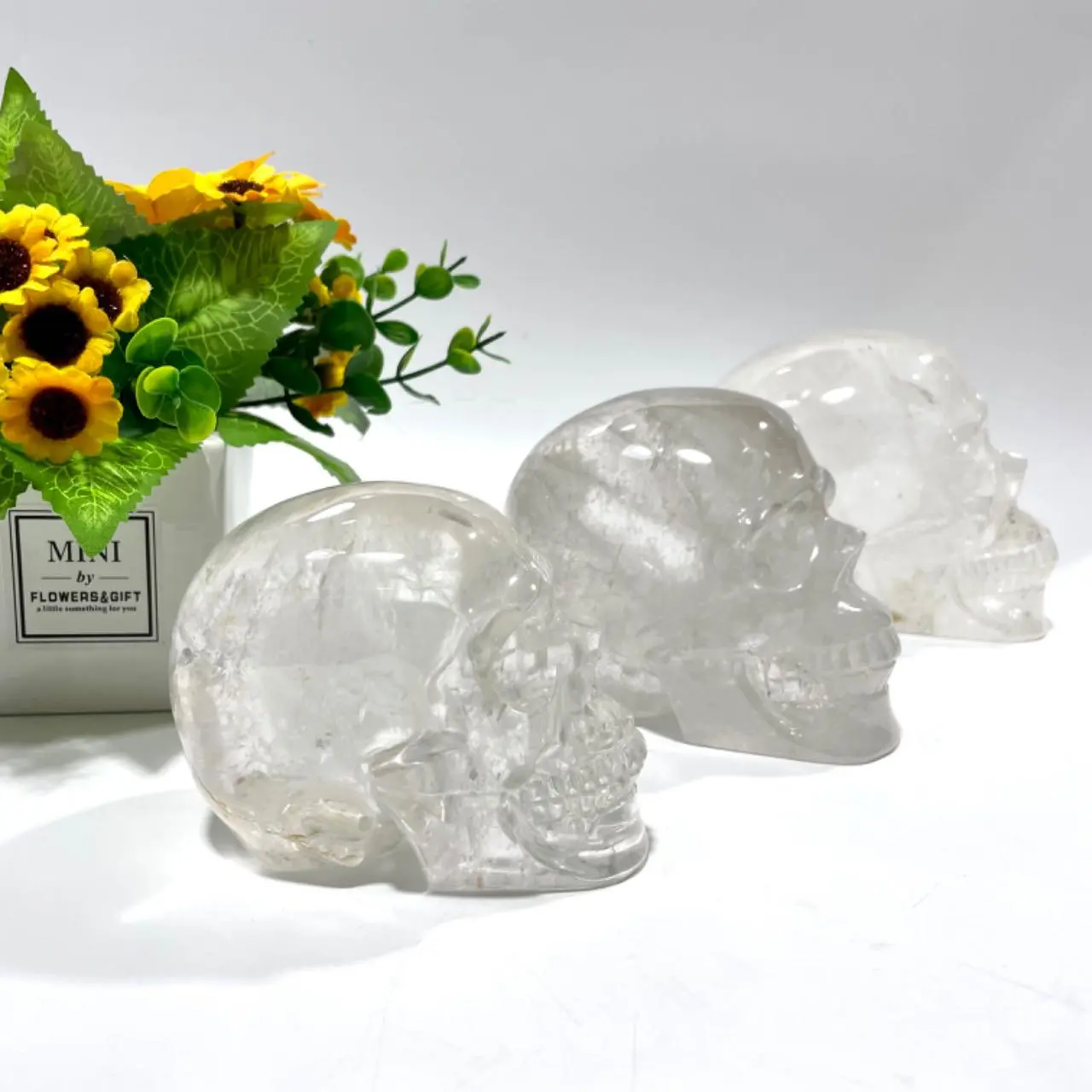 1 Count Big Clear Quartz Skull Healing Crystal Gem Reiki Healing Home Decor Crystal Jewelry Shop Pretty Crystals From IG Crystal