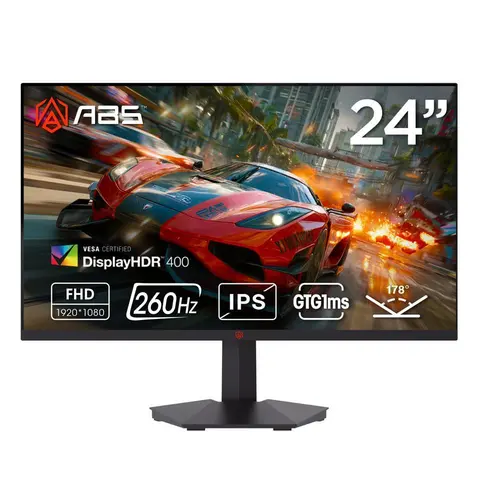 ABS GF241NE 23.8" FHD Gaming Monitor 1920x1080 260Hz 1ms HDR400 Fast IPS 90% DCI-P3 FreeSync Compatible Anti-Glare Low Blue Light HDMI DisplayPort VESA Mount