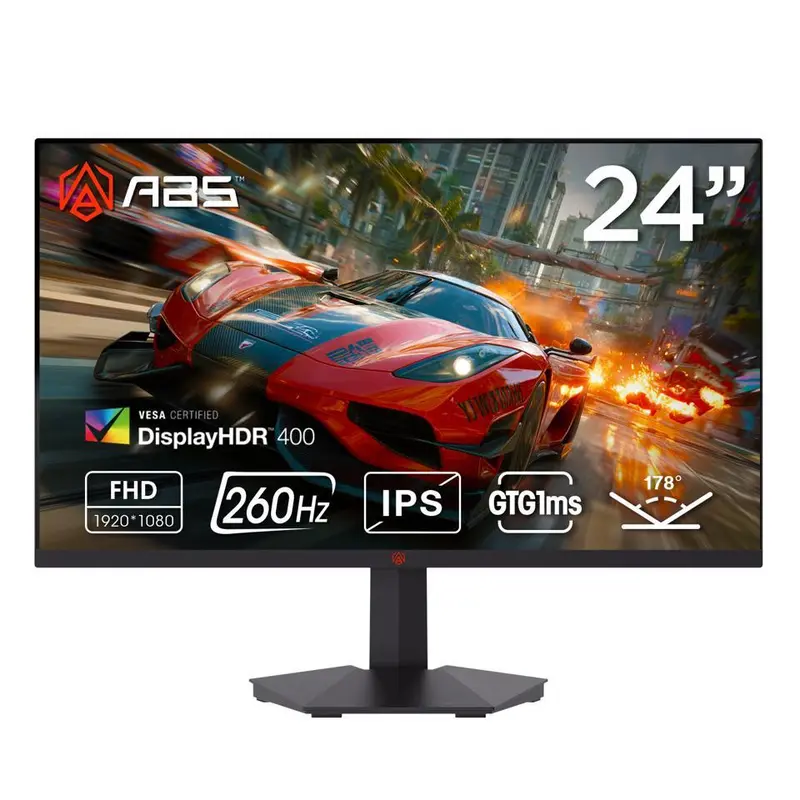 ABS GF241NE 23.8" FHD Gaming Monitor 1920x1080 260Hz 1ms HDR400 Fast IPS 90% DCI-P3 FreeSync Compatible Anti-Glare Low Blue Light HDMI DisplayPort VESA Mount