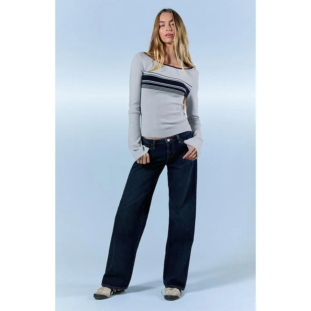 Pacsun Women's Zoe Low Rise Girlfriend Jeans Dark Blue Wash Pacsun Women's Zoe Low Rise Girlfriend Jeans Dark Blue Wash