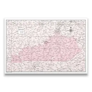 Push Pin Kentucky Map (Pin Board) - Pink Color Splash
