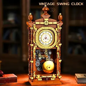 Vintage Swing Clock Model Building Block Toy, Building Blocks Model, 751pcs Creative Desktop Decoration, New Year Christmas Birthday Gift for Adults Teens