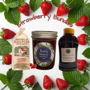 Strawberry Breakfast Bundle - 2lb Pancake Mix, 8oz Strawberry Jam, 16oz Elderberry Honey