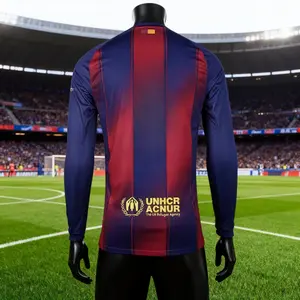 2526 Home Red  Blue Retro Short Sleeve Soccer  Football Jersey