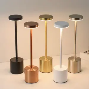 Kiwi Glow Modern Cordless LED Table Lamp - Minimalist Rechargeable Metal Desk Lamp - 3-Color Dimmable Touch Control for Home & Patio