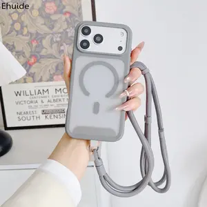 Magnetic Lanyard Case with Crossbody Strap For iPhone 17 16 15 14 13 12 Pro Max Minimalist Shock-Resistant Case