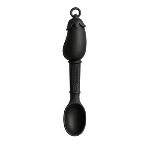 Eggplant Spoon with Necklace Loop