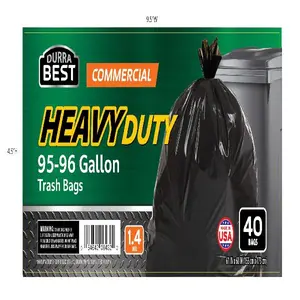 Extra-Large 95–96 Gallon Heavy-Duty Trash Bags – 40 Count | 1.4 Mil Ultra Thick Garbage Bags – Leak Proof & Tear Resistant Disposable Bag For Commercial ,Construction, Rollaway Cans, Facilities & High-Volume Waste Cleanouts