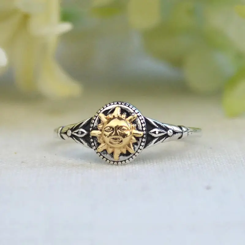 1pc Vintage Ring, Vintage Bohemian Style Sun Ring, Beautiful Rings, for Daily and Parties, Holidays, Jewelry Gift, Boho Style Rings, Daily Party Jewelry