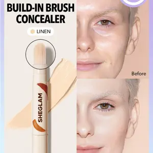 SHEGLAM Perfect Skin High Coverage Concealer-Buttercream 20 Shades Liquid Concealer Brush Moisturizing Weightless All-Day Hydrate Concealer Makeup