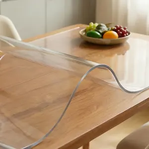Oilproof Easy Clean Clear Dining Table Protector Heavy Duty Waterproof Transparent Table Cover Mat Spill Proof Stain Resistant Scratch Proof Wipe Clean Cut to Fit BPA Free Vinyl for Dining Room Kitchen Family Dinner Table