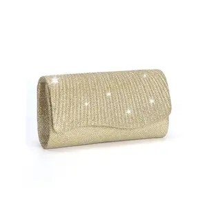 Classic pleated design women's evening clutch bag, elegant envelope purse with magnetic closure, equipped with a shoulder chain, can be used as a shoulder bag, suitable for weddings, parties, balls, and as a holiday gift