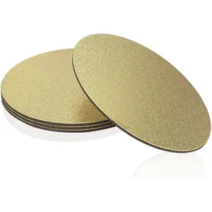 4 Pack 10 Inch Round Gold Cake Boards Perfect for Wedding Birthday Dessert Pizza Decorating & Exhibition