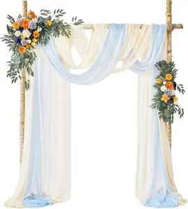 TINGE TIME Wedding Arch Flowers Kit (Pack of 5) - 2pcs Arch Flower Swag with 3pcs Wedding Arch Draping Fabric for Ceremony Arbor Wedding Decoration Reception Backdrop Box Light