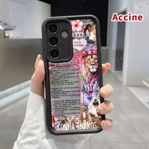 Phone case Compatible with Samsung Galaxy S23 Ultra S24 Plus S25 S22+ Retro Jesus Shockproof Silicone TPU Bumper Drop Protection Soft Cover