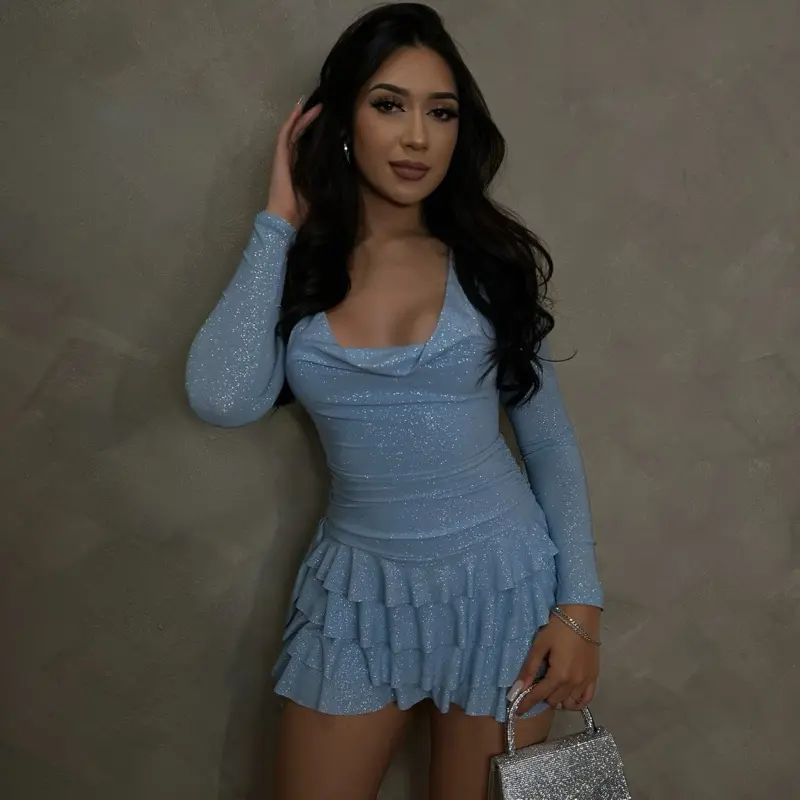 Blue glitter slip dress - TikTok Shop Blue glitter slip dress - TikTok Shop