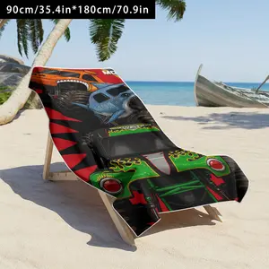 Monster Jam Truck Print Beach Towel, Super Soft Lightweight Absorbent Quick Dry, Durable, Essential for Vacation, Yoga, Travel, Swimming, Camping