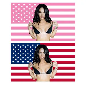 Megan Fox USA Flag Tapestry Banner – Celebrity Wall Decor for Bedroom, Dorm, Man Cave, Fan Gift
