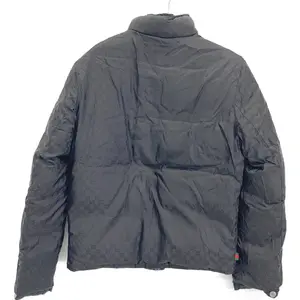 Pre-owned GUCCI Nylon Small Leather Goods GG Pattern Reversible Down Jacket