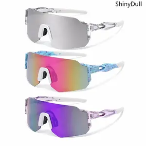 3 pairs of men's colorful one-piece film sunglasses, UV resistant and windproof outdoor sports glasses, suitable for cycling, running, hiking, fishing and outdoor activities