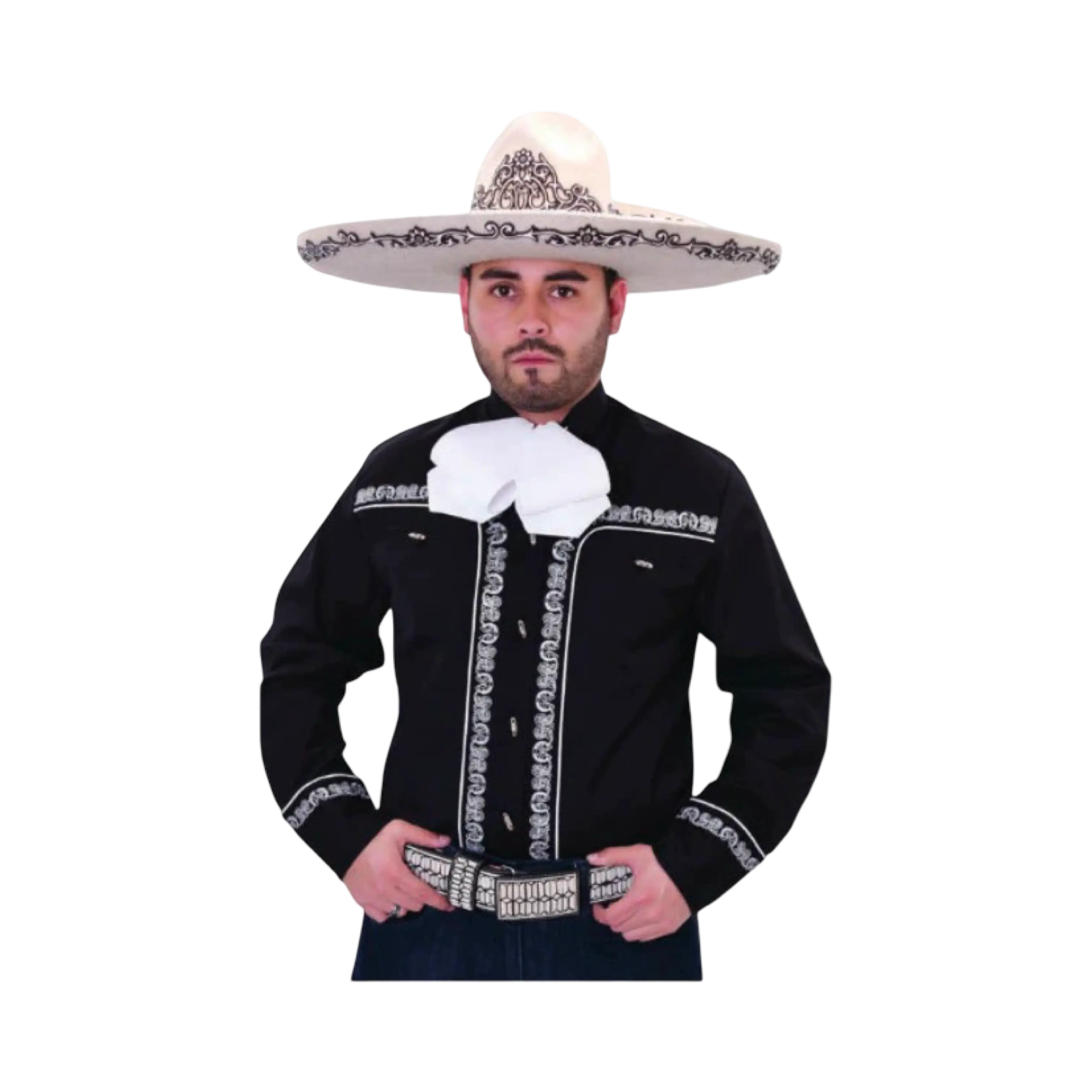 Camisa Charra para Hombre Color Negro – Camisa Mexicana de Charro