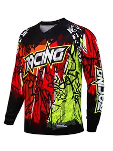 New Racing Downhill Full Jersey Motocross Enduro Motocross Shirt Motorcycle Polera Mtb Jersey Mountain Bike DH Long Sleeve Sports Shirt Outdoor Apparel Sports Top