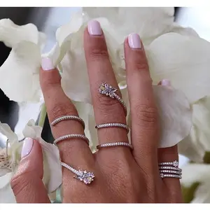 Rainbow Multi Wrap Flower Ring for Women