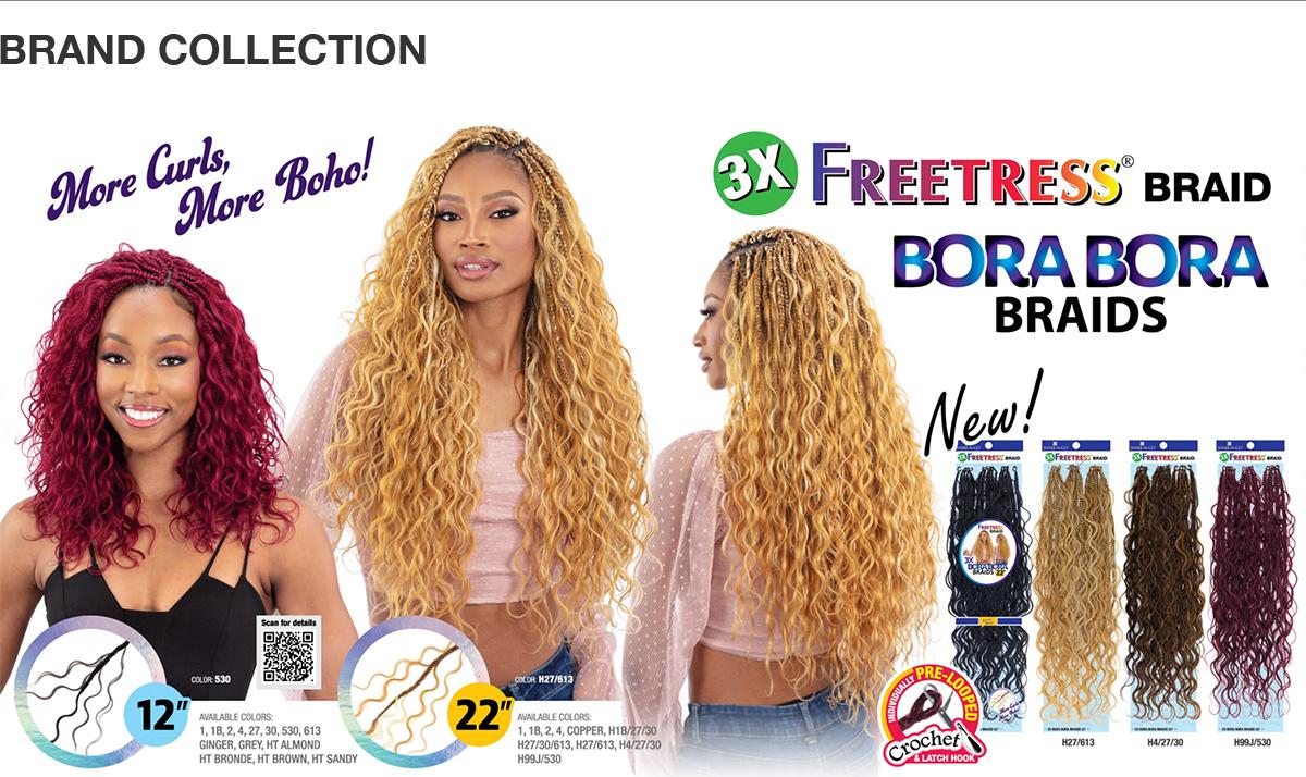 FreeTress Crochet Braids 3X Bora Bora Braids 22"
