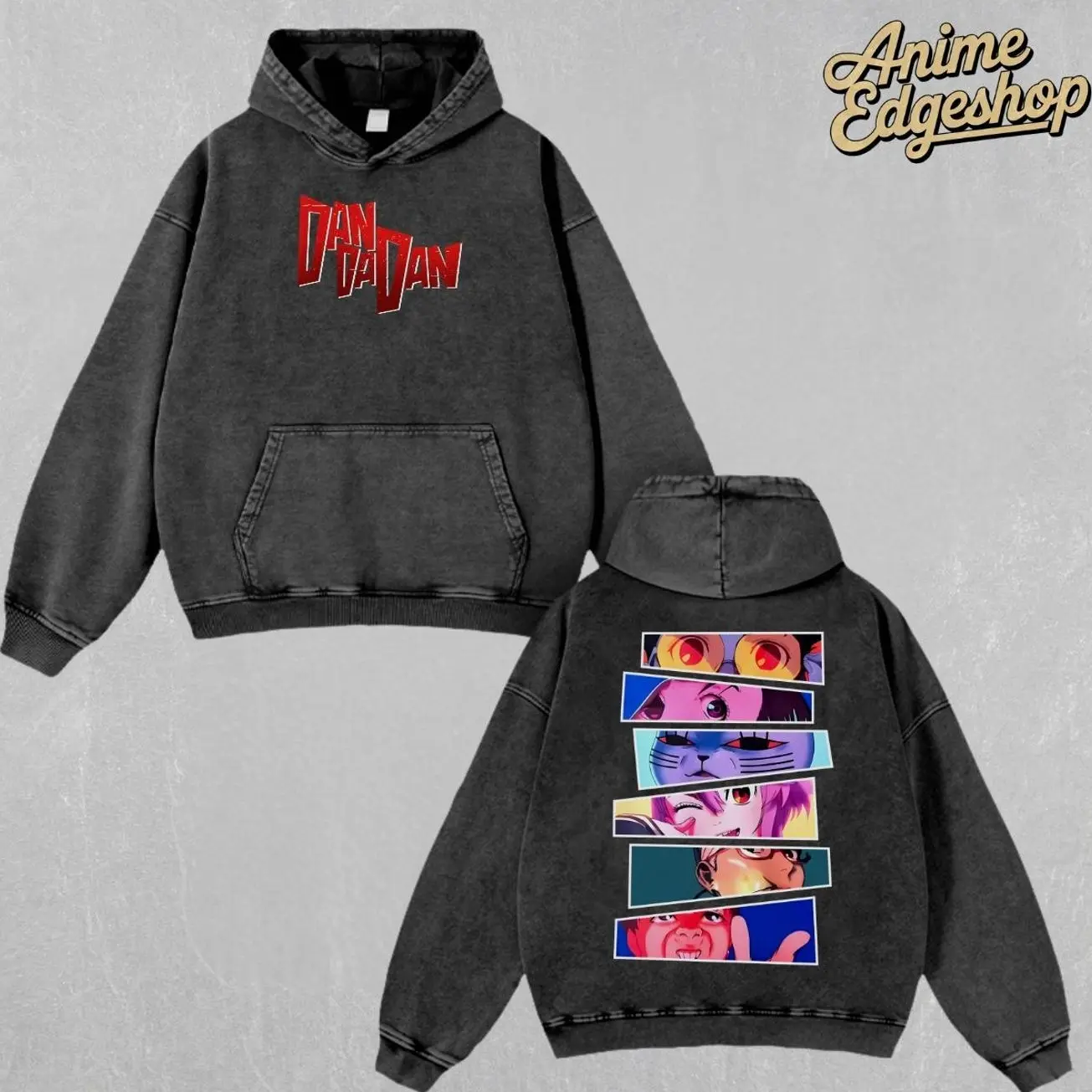 Retro Vintage Dandadan Oversized Washed Hoodie , Anime Streetwear Outfits, Heavyweight Cotton Unisex Graphic Tee Top, Gift For Him & Her Manga Lover, Halloween gift  K89