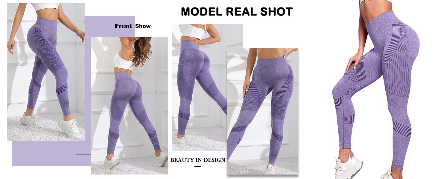 Jetjoy Women's 3D Anti-Cellulite Compression Leggings - High-Waisted, Butt-Lifting, Tummy-Control Seamless Leggings for Women with Resistance Band Body Sculpting for Running, Gym, Yoga