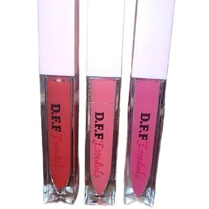 D.F.F Essentials Lip Cream Set - 3 Vibrant Shades for Everyday Wear - Long Lasting & Smooth Application - Flawless Gloss Finish Cosmetic Lipstick Glossy