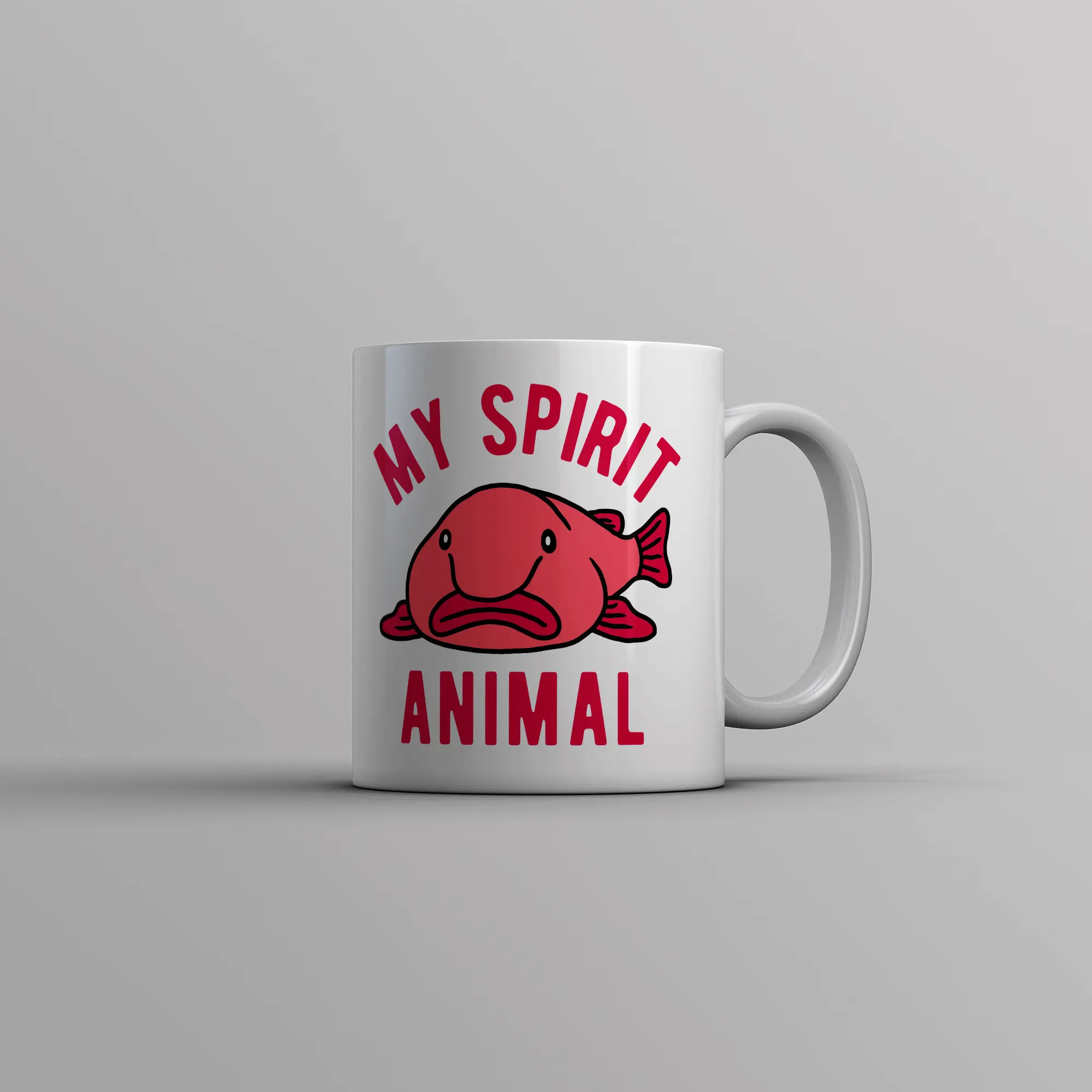 My Spirit Animal Mug Funny Ugly Blobfish Joke Cup - 11oz Funny Coffee Mugs Ceramic Printed Drinkware Cup