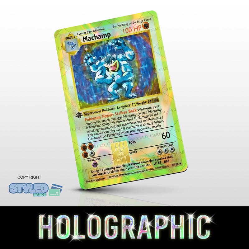 holographic pokemon debit card stickers/skins.high quality vinyl with UV ink made to last Decoration