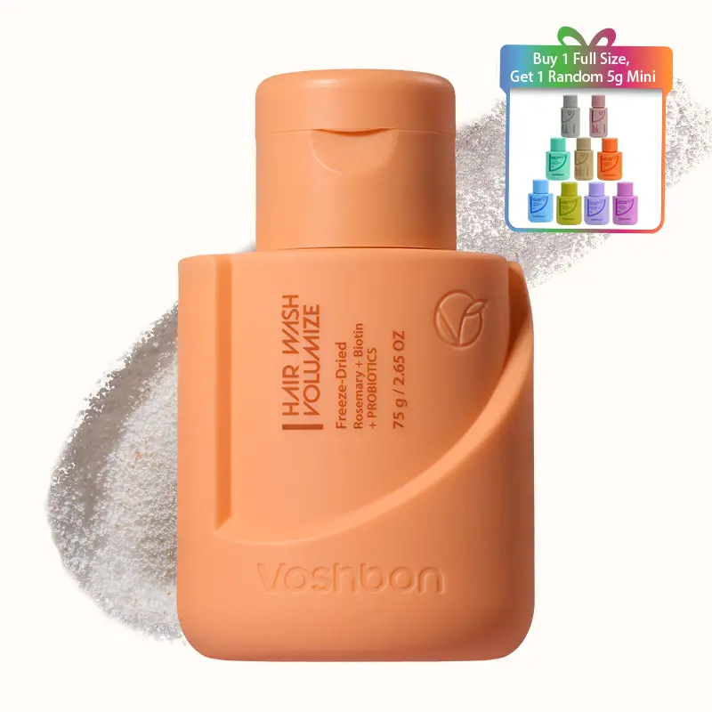 VOSHBON Volumize Freeze-Dried Hair Wash| Boost Hair Volume for Fine Hair | Travel Essentials TSA Approved | Probiotic Scalp Care & Roots Lift